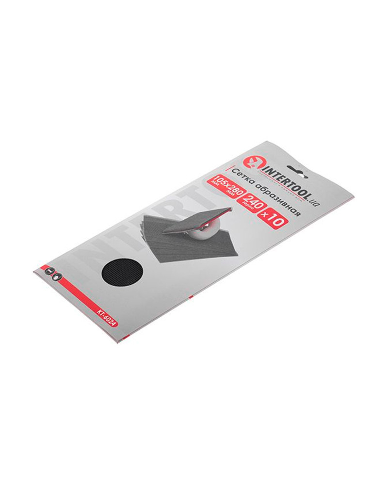 Сітка абразивна Intertool - 105 х 280 мм Р240 (в комплекті 10 шт.) (KT-6024)