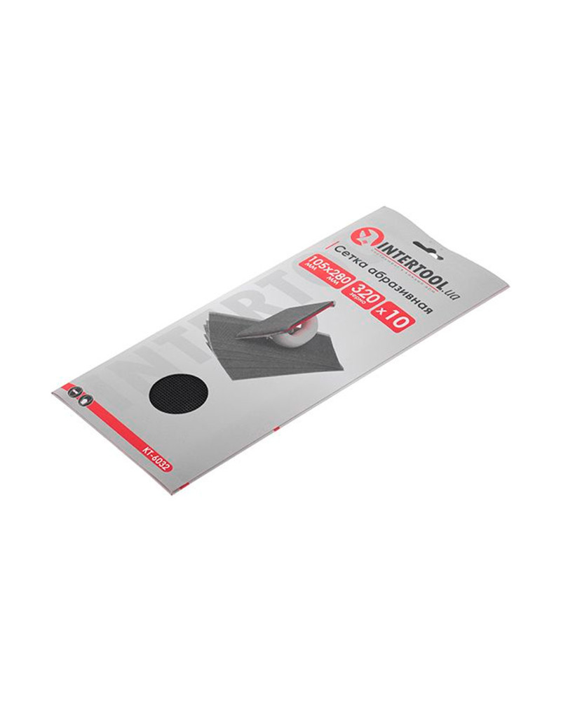 Сітка абразивна Intertool - 105 х 280 мм Р320 (в комплекті 10 шт.) (KT-6032)