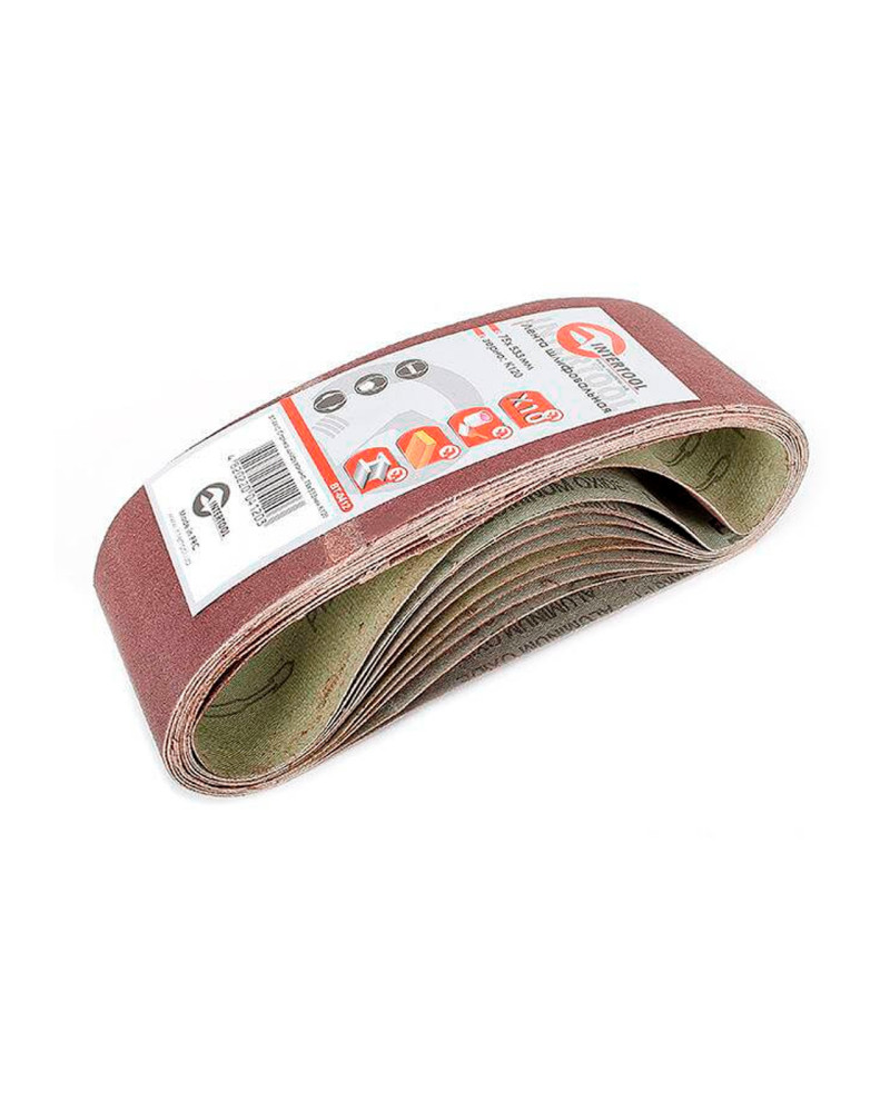 Стрічка шліфувальна Intertool - 75 х 533 мм Р120 (10 шт.) (BT-0412)