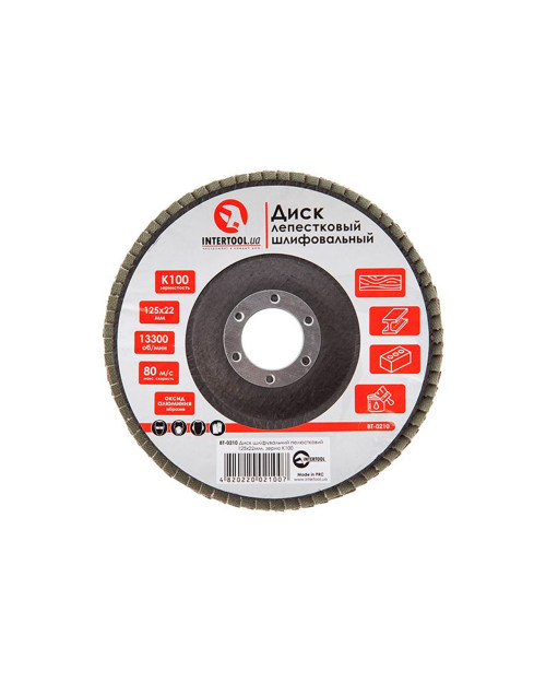 Круг пелюстковий торцевої Intertool - 125 мм Р100 (BT-0210)