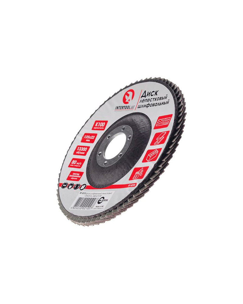 Круг пелюстковий торцевої Intertool - 125 мм Р100 (BT-0210)