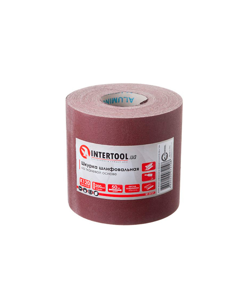 Шліфувальна шкурка Intertool - 200 мм х 50 м P120 (BT-0721)