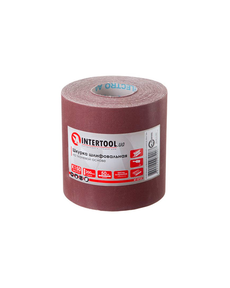 Шліфувальна шкурка Intertool - 200 мм х 50 м P150 (BT-0722)