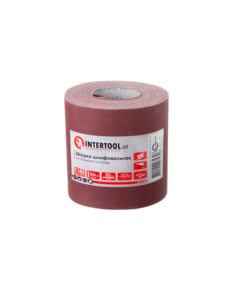 Шліфувальна шкурка Intertool - 200 мм х 50 м P180 (BT-0723)