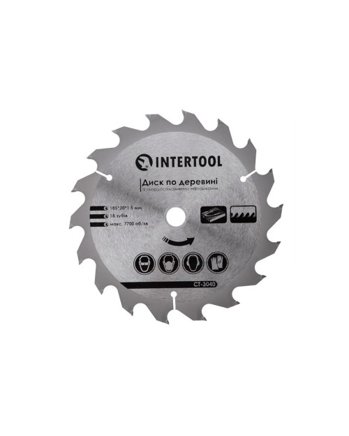 Диск пильний Intertool - 185 х 18T х 20 мм (CT-3040)