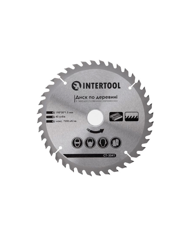 Диск пильний Intertool - 190 х 40T х 30 мм (CT-3041)