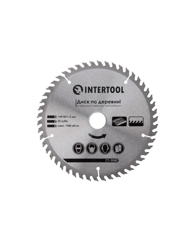 Диск пильний Intertool - 190 х 50T х 30 мм (CT-3042)