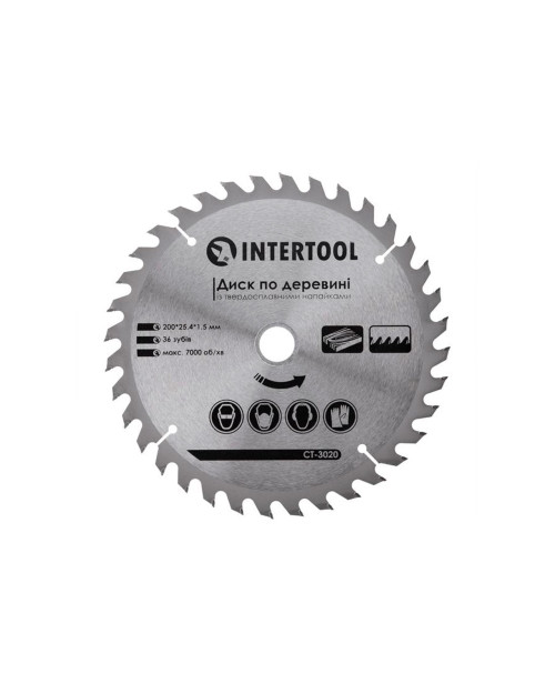 Диск пильний Intertool - 200 х 36T х 25,4 мм (CT-3020)