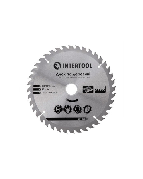 Диск пильний Intertool - 210 х 40T х 30 мм (CT-3023)