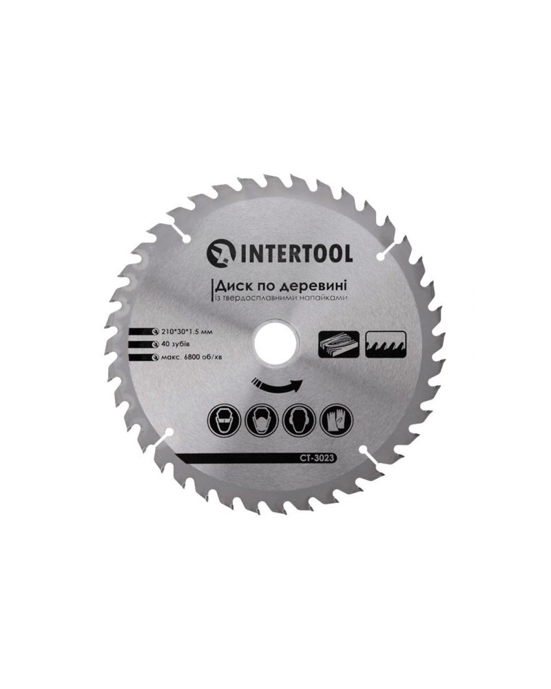 Диск пильний Intertool - 210 х 40T х 30 мм (CT-3023)