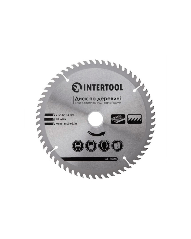 Диск пильний Intertool - 210 х 60T х 30 мм (CT-3024)
