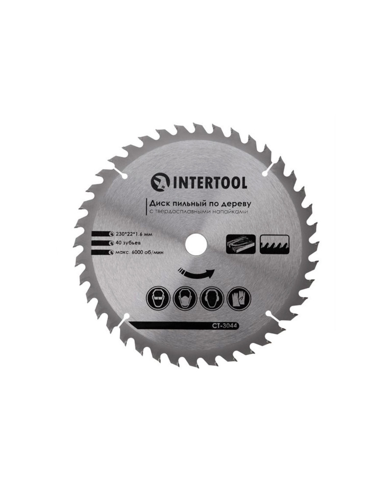 Диск пильний Intertool - 230 х 40T х 22,2 мм (CT-3044)