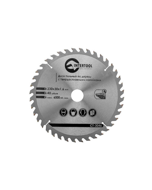Диск пильний Intertool - 230 х 40T х 30 мм (CT-3046)