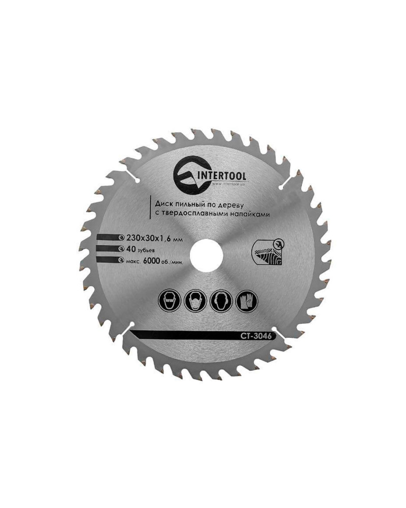 Диск пильний Intertool - 230 х 40T х 30 мм (CT-3046)