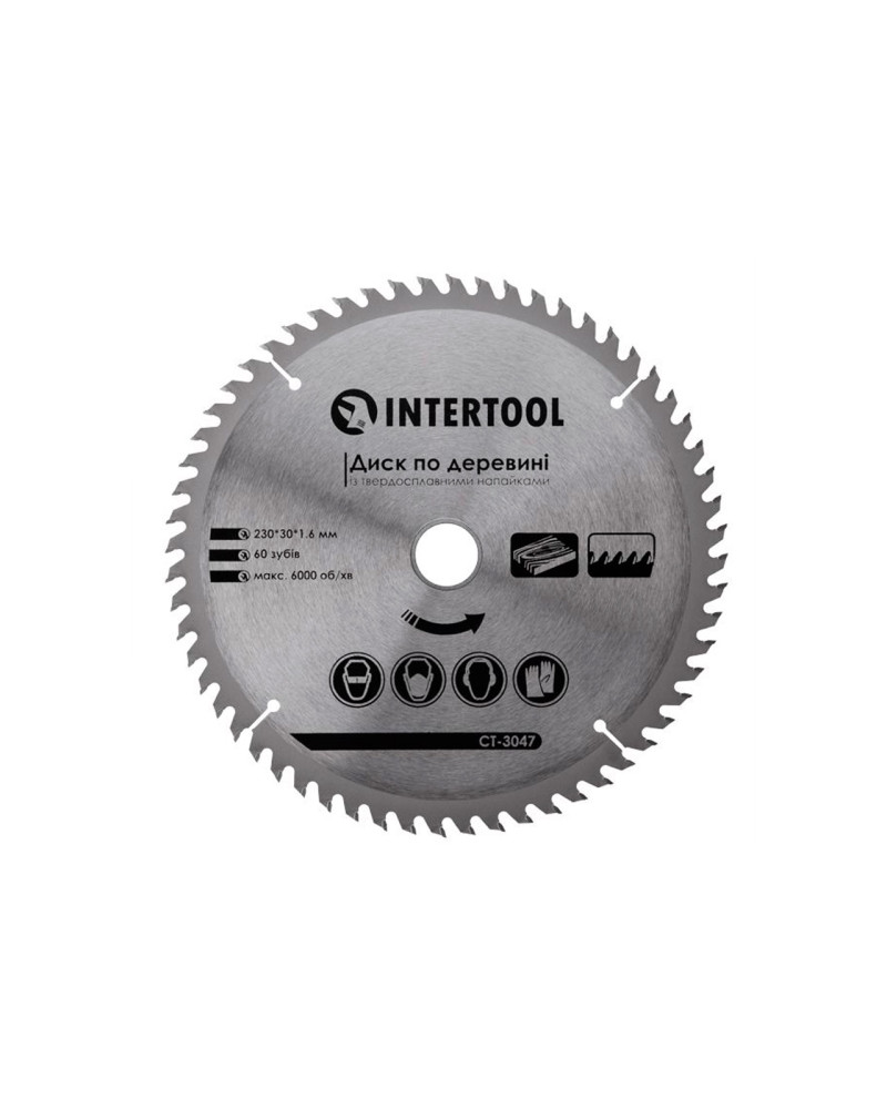 Диск пильний Intertool - 230 х 60T х 30 мм (CT-3047)