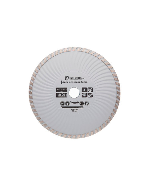 Диск алмазний Intertool - 180 мм турбоволна (CT-2004)