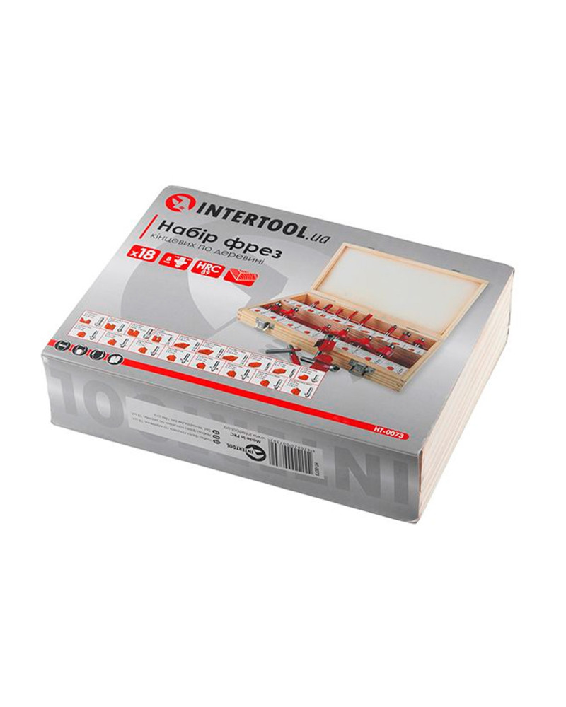 Набір фрез кінцевих по дереву Intertool - 18 шт. (HT-0073)