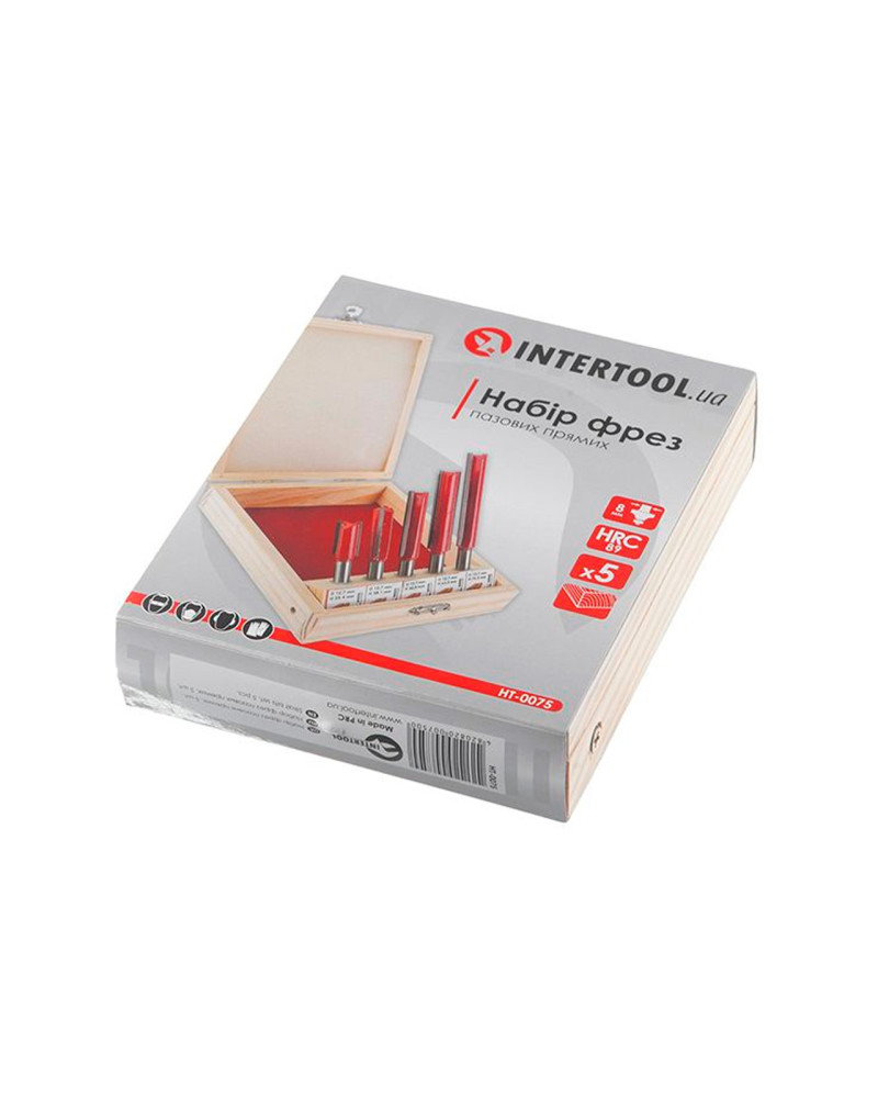 Набір фрез пазових прямих Intertool - 5 шт. (HT-0075)