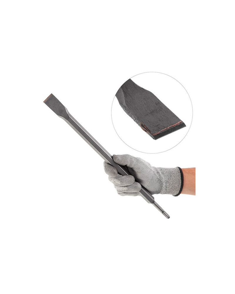 Зубило плоске SDS+ Intertool - 17 х 400 х 25 мм з напайкою (SD-0451)