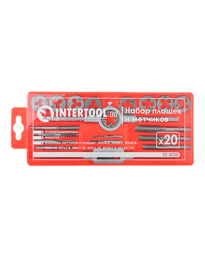 Набір мітчиків і плашок Intertool - 20 од (SD-8020)