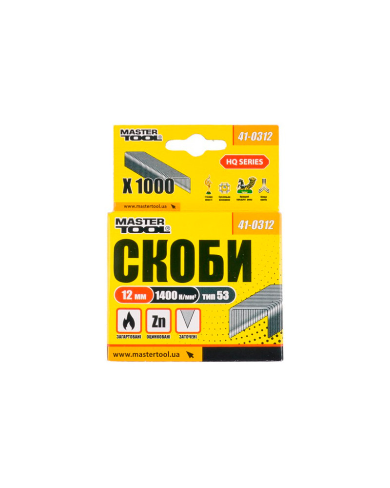 Скоба Mastertool - 12 мм (1000 шт.) (41-0312)