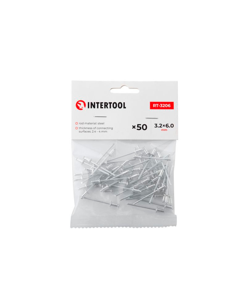 Заклепки Intertool - 3,2 х 6,4 мм (50 шт.) (RT-3206)