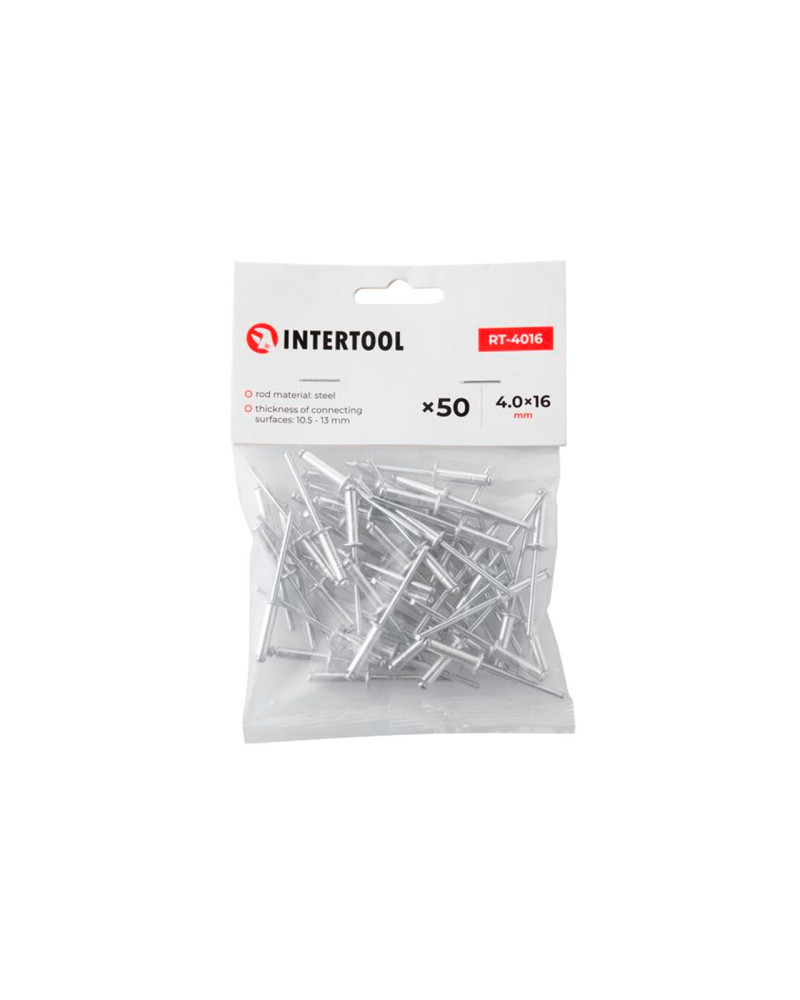 Заклепки Intertool - 4,0 х 16,0 мм (50 шт.) (RT-4016)
