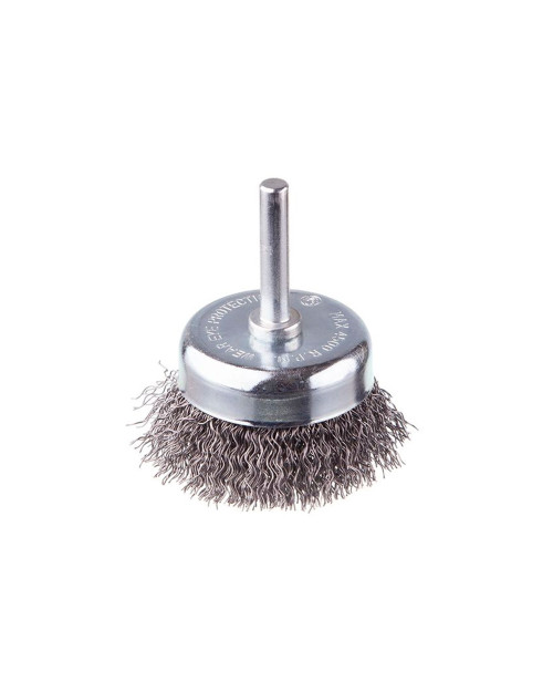 Щітка торцева на дриль Intertool - 50 мм рифлена, стрижень 6 мм (BT-9050)