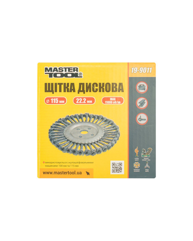 Щітка дискова Mastertool - 115 мм плетені (19-9011)