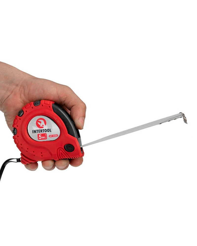 Рулетка Intertool - 5 м х 25 мм супер-магніт (MT-0306)