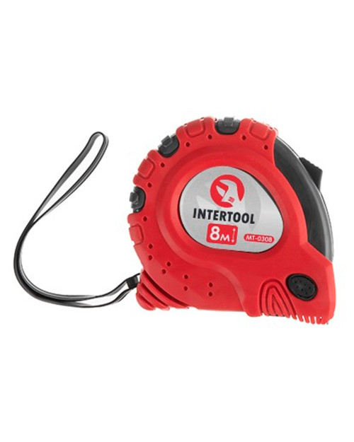 Рулетка Intertool - 8 м х 25 мм супер-магніт (MT-0308)