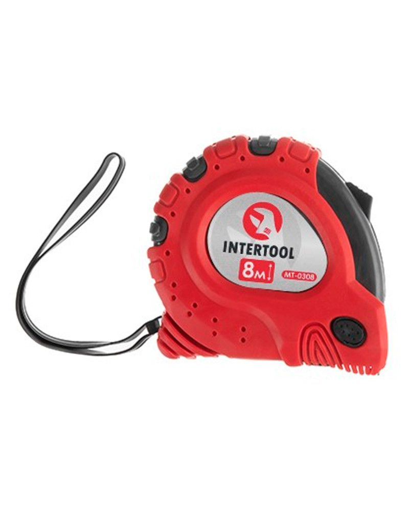Рулетка Intertool - 8 м х 25 мм супер-магніт (MT-0308)