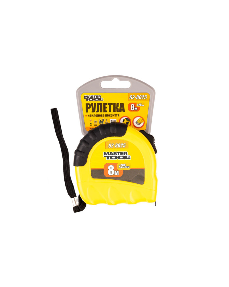 Рулетка Mastertool - 8 м х 25 мм Shiftlock (62-8025)
