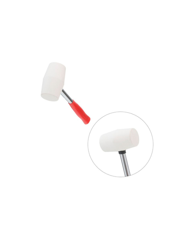 Киянка Intertool - 225 г х 40 мм біла, ручка метал (HT-0234)