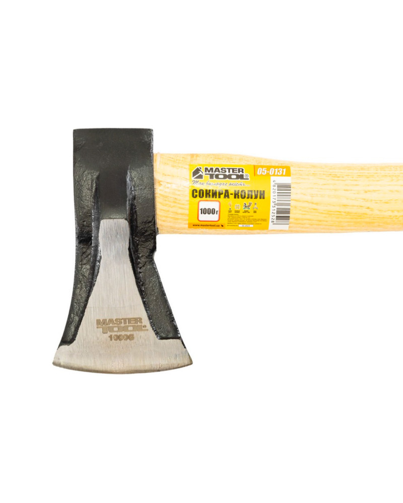 Сокира-колун Mastertool - 1000 г, ручка дерев'яна (05-0131)
