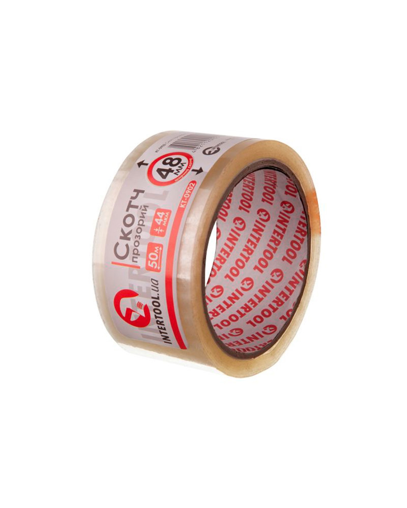 Скотч Intertool - 48 мм х 50 м х 52 мкм, прозорий (KT-0902)