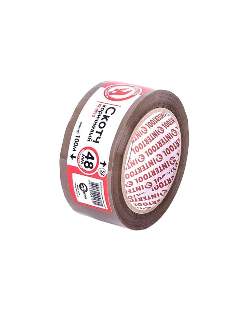 Скотч Intertool - 48 мм х 100 м х 52 мкм, коричневий (KT-0913)