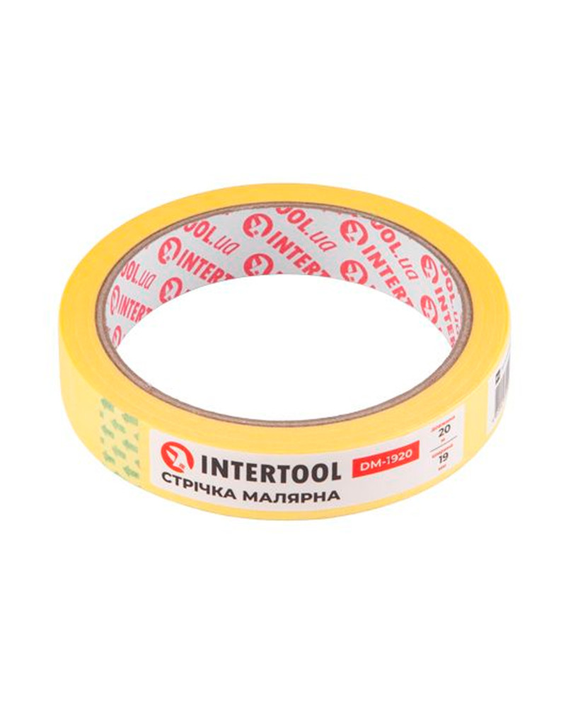Стрічка малярська Intertool - 19 мм х 20 м жовта (DM-1920)