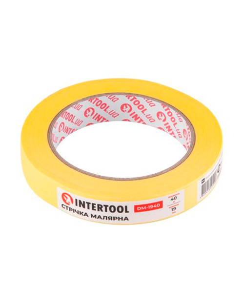Стрічка малярська Intertool - 19 мм х 40 м жовта (DM-1940)