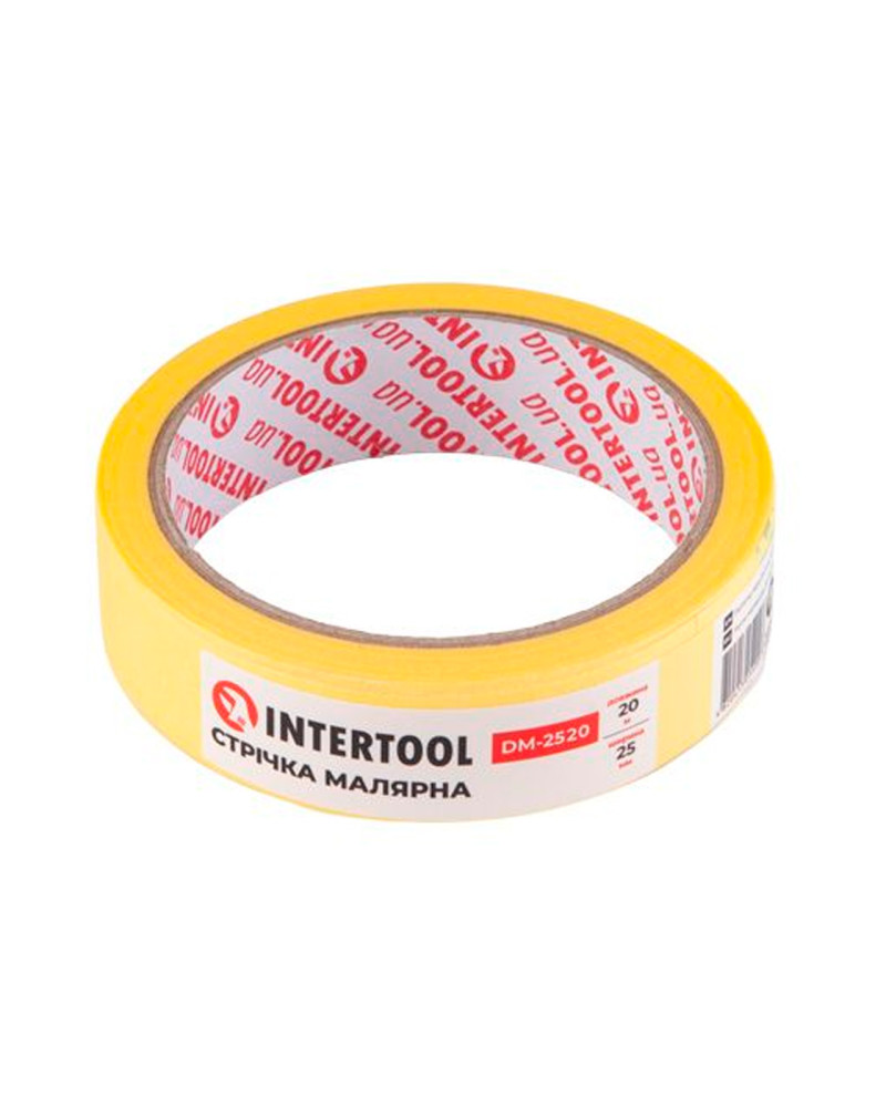 Стрічка малярська Intertool - 25 мм х 20 м жовта (DM-2520)