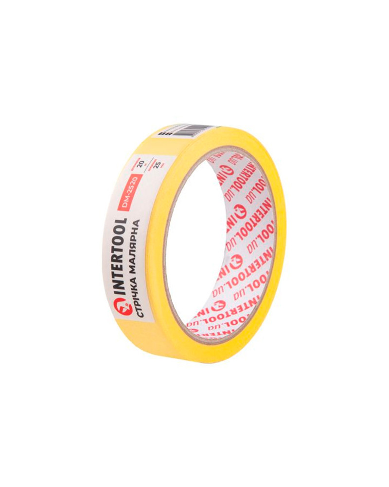 Стрічка малярська Intertool - 25 мм х 20 м жовта (DM-2520)