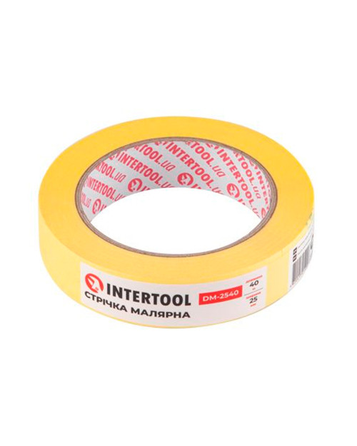 Стрічка малярська Intertool - 25 мм х 40 м жовта (DM-2540)
