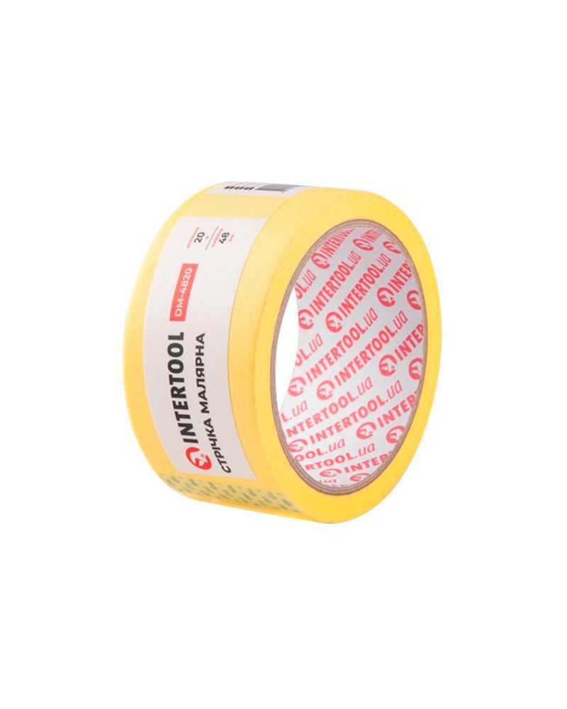 Стрічка малярська Intertool - 48 мм х 20 м жовта (DM-4820)