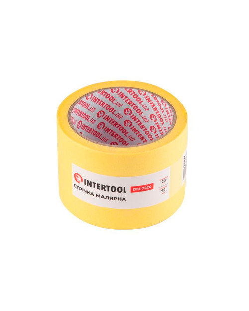 Стрічка малярська Intertool - 72 мм х 20 м жовта (DM-7220)