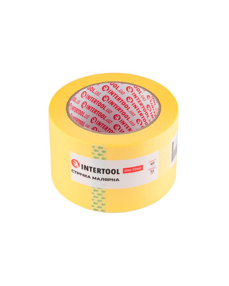 Стрічка малярська Intertool - 72 мм х 40 м жовта (DM-7240)