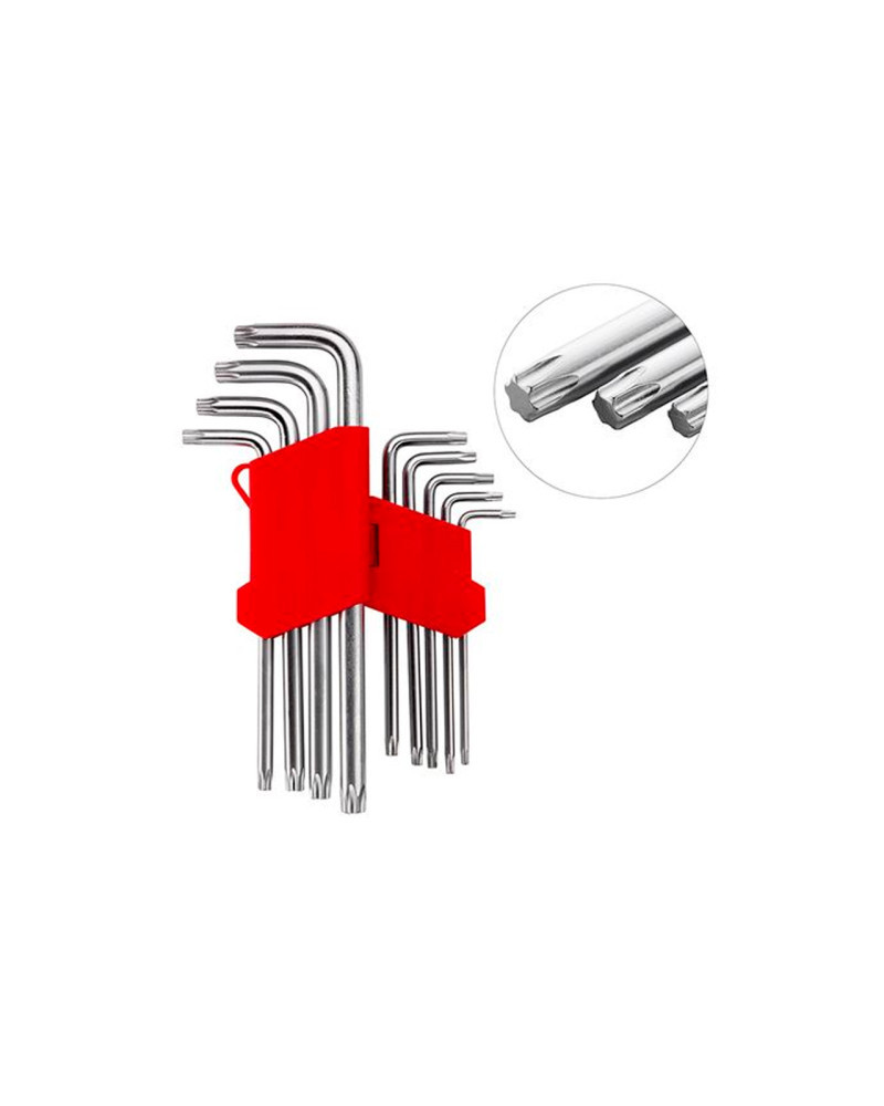 Набір Torx ключів Intertool - 9 шт., Подовжені (HT-0608)
