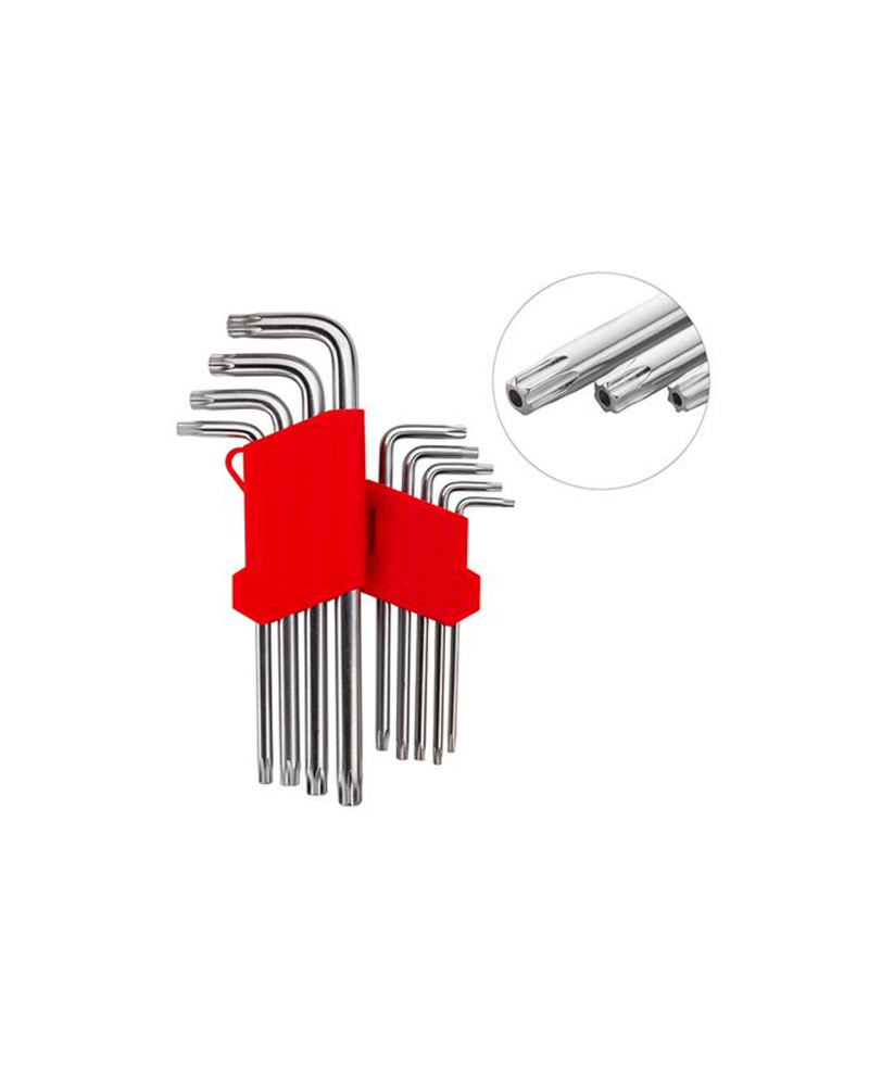 Набір Torx ключів Intertool - 9 шт. з отвором подовжені (HT-0606)