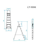 Драбина Intertool - 6 ступенів, 1280 мм (LT-1006)