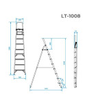 Драбина Intertool - 8 ступенів, 1720 мм (LT-1008)