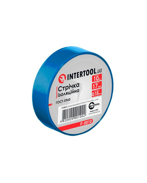 Стрічка ізоляційна Intertool - 10 м синя (IT-0010)